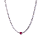 Lusso Cuore Ruby Necklace 925