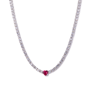 Cuore Ruby Necklace 925