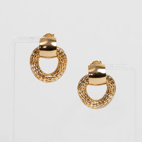 Lusso Gold Mesh Circle Earrings