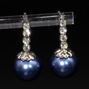Capri Blue Pearl Drop Earrings