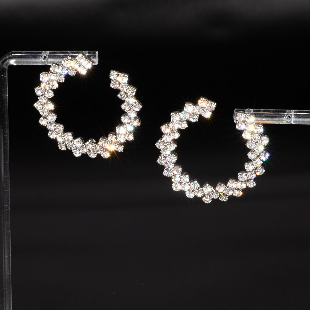 Capri Diamond Wreath Silver Earrings