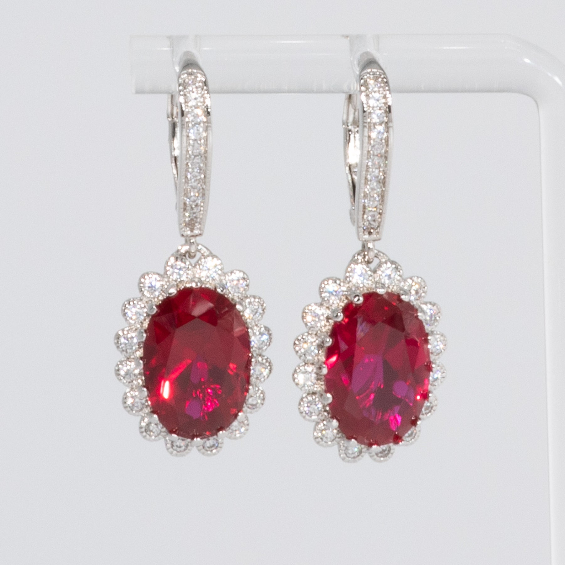 Lusso Ruby Oval Drop Earrings