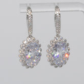 Lusso Ovale Diamond Drop Earrings