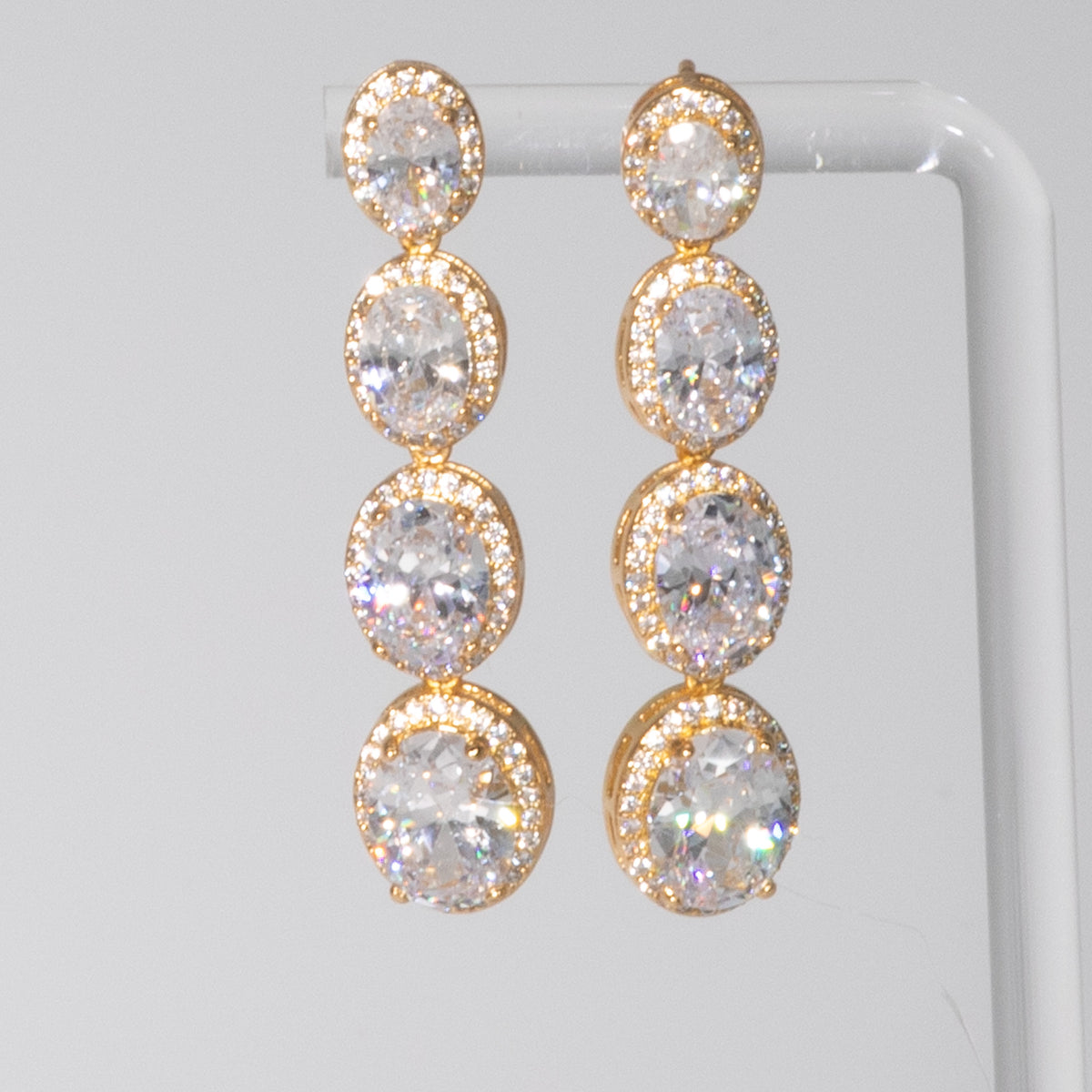 Lusso Quattro Diamond Golden Earrings