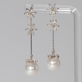 Lusso Pearl Long Drop Earrings