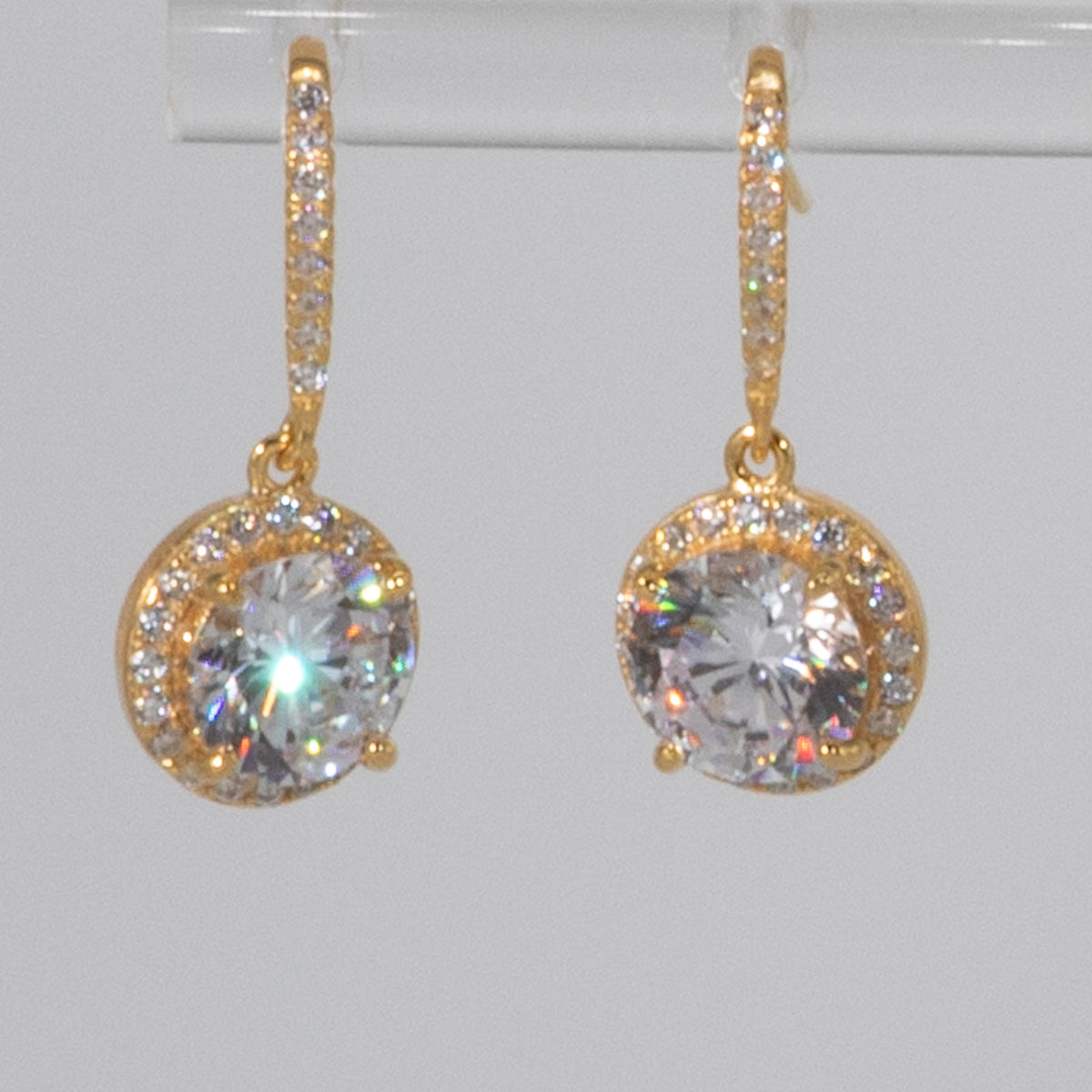 Lusso Cerchio Diamond Gold Drop Earrings