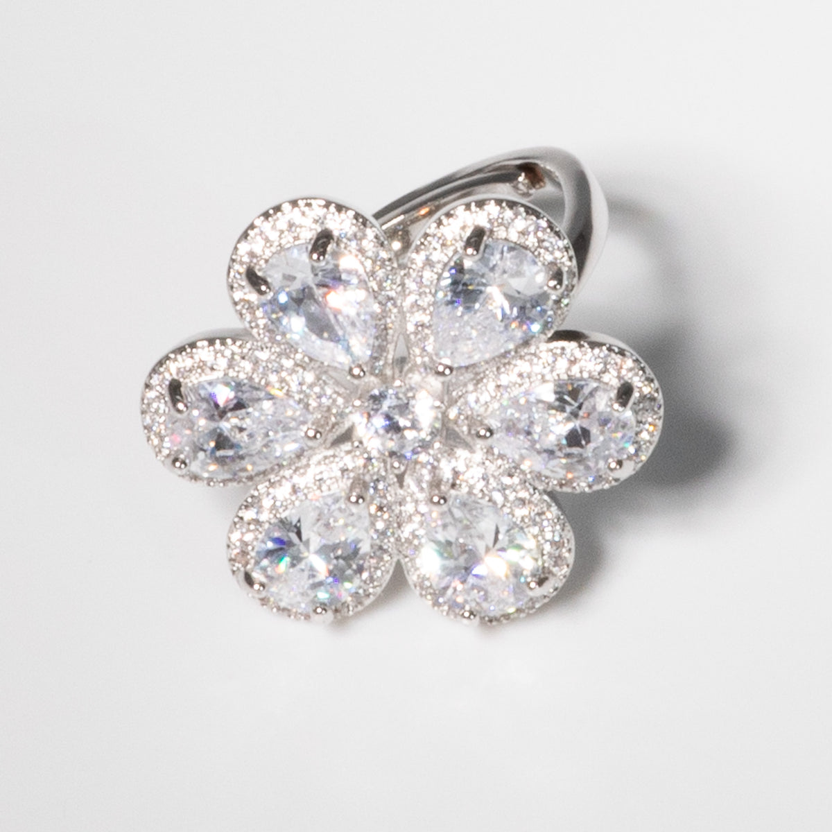 Lusso Fiore Diamond Silver Ring