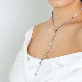 Capri Cascata Silver Diamond Necklace