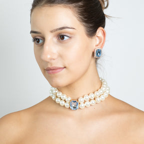 Capri Perlo Sapphire Motif Choker Necklace