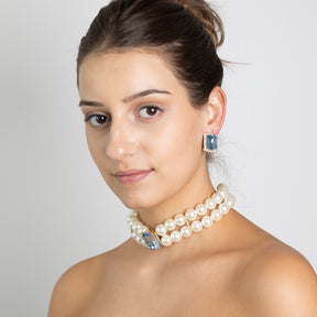 Capri Perlo Sapphire Motif Choker Necklace