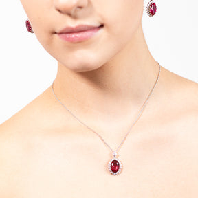 Ruby Oval Drop Earrings
