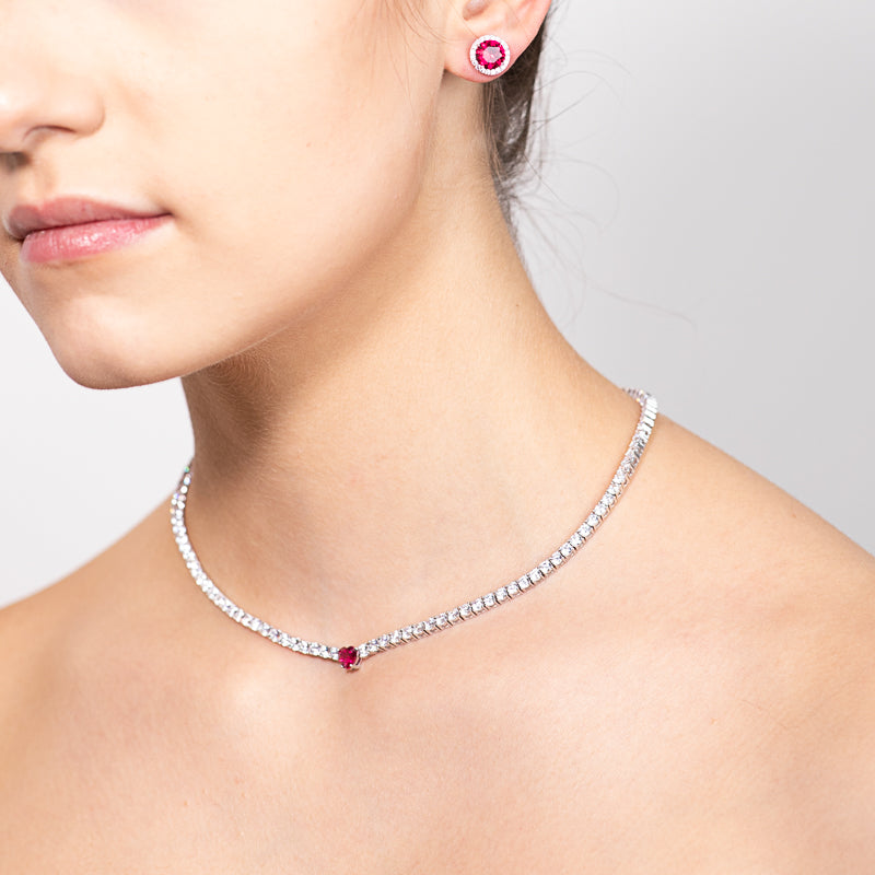 Cuore Ruby Necklace 925