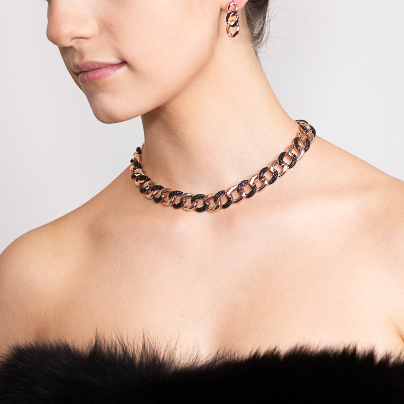 Chain Link Choker Necklace 925