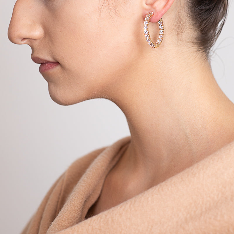 Diamante Golden Hoop Earrings