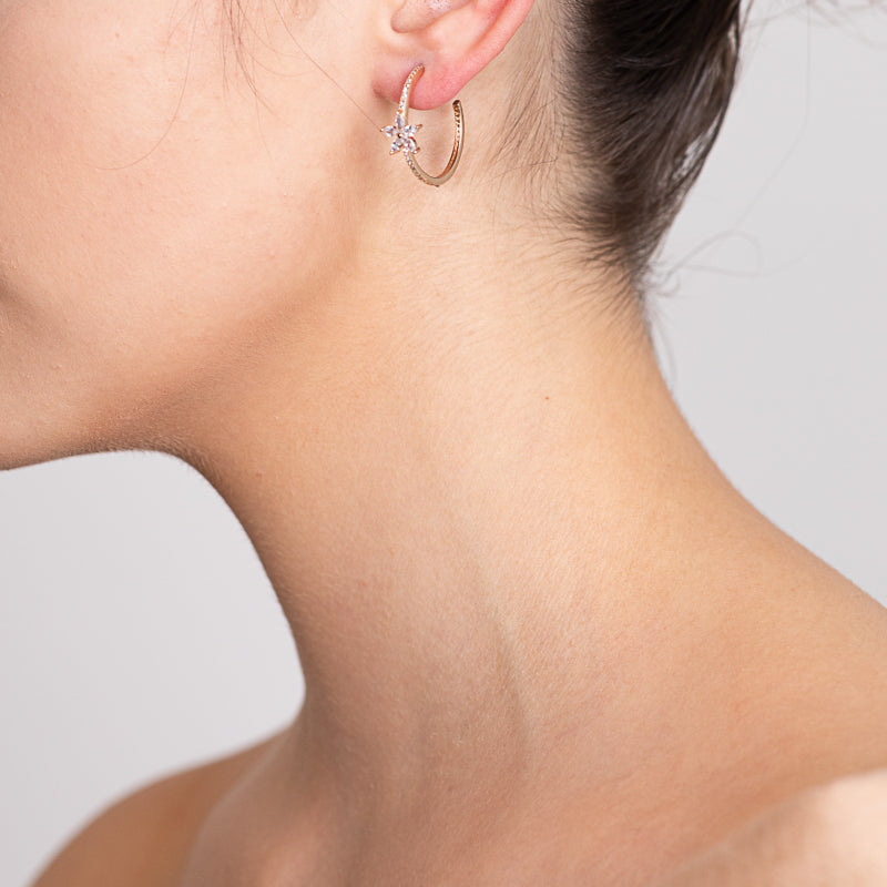 Fiore Golden Hoop Earrings 925