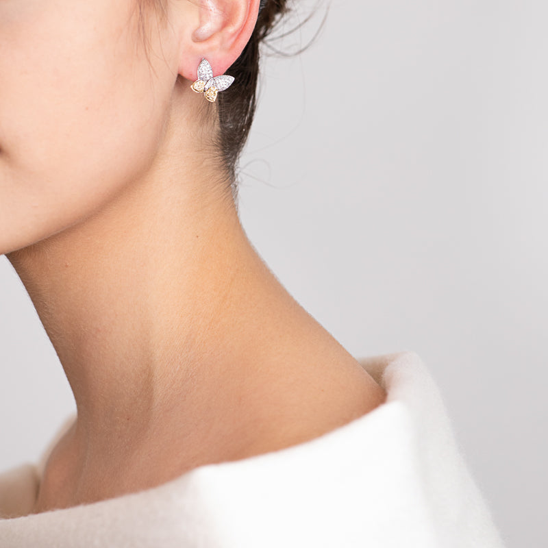 Farfalla Combo Gold Earrings 925