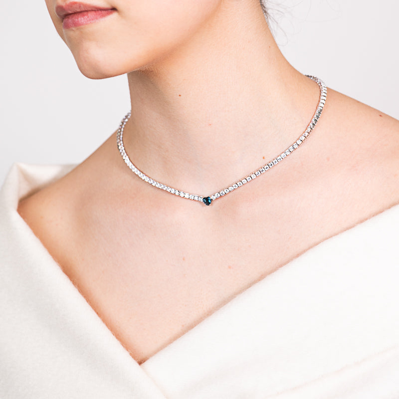 Cuore Sapphire Necklace 925