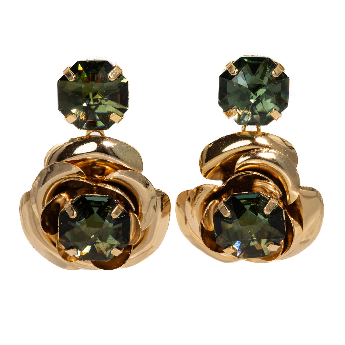 Capri Rosa Emerald Earrings