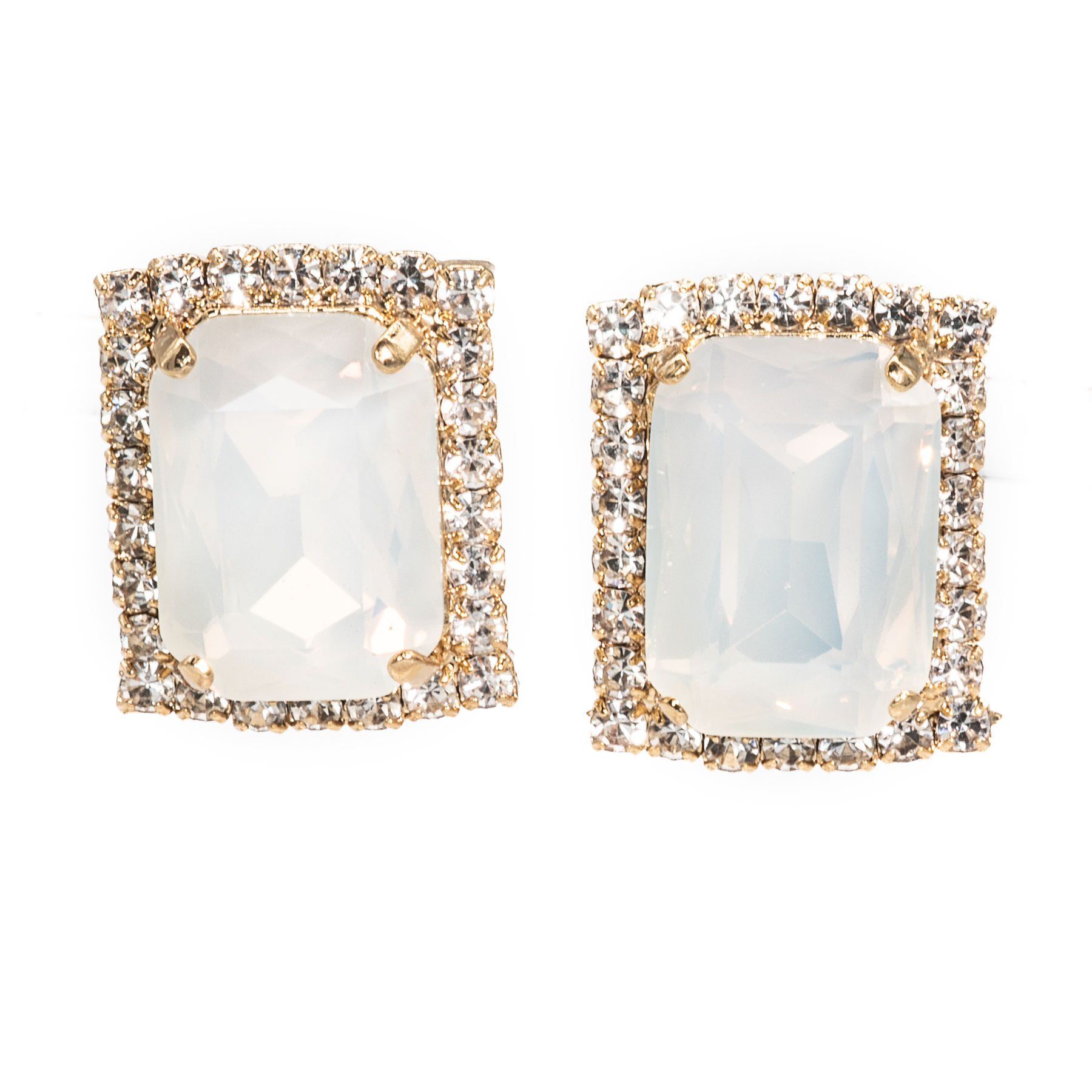 Capri Mega White Earrings