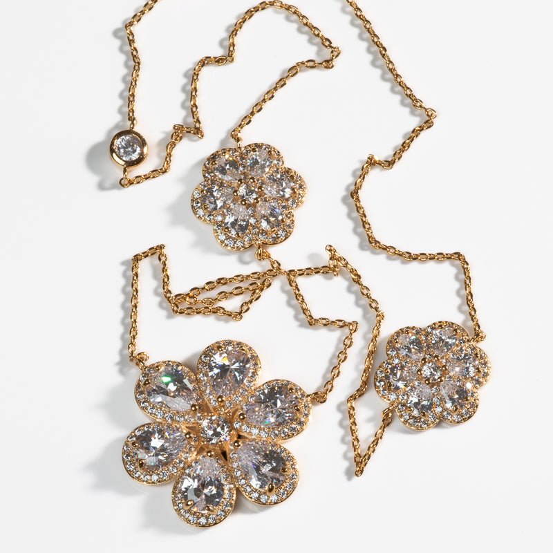 Lusso Fiore Diamond Golden Necklace