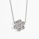 Lusso Fiore Diamond Silver Necklace