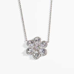 Lusso Fiore Diamond Silver Necklace