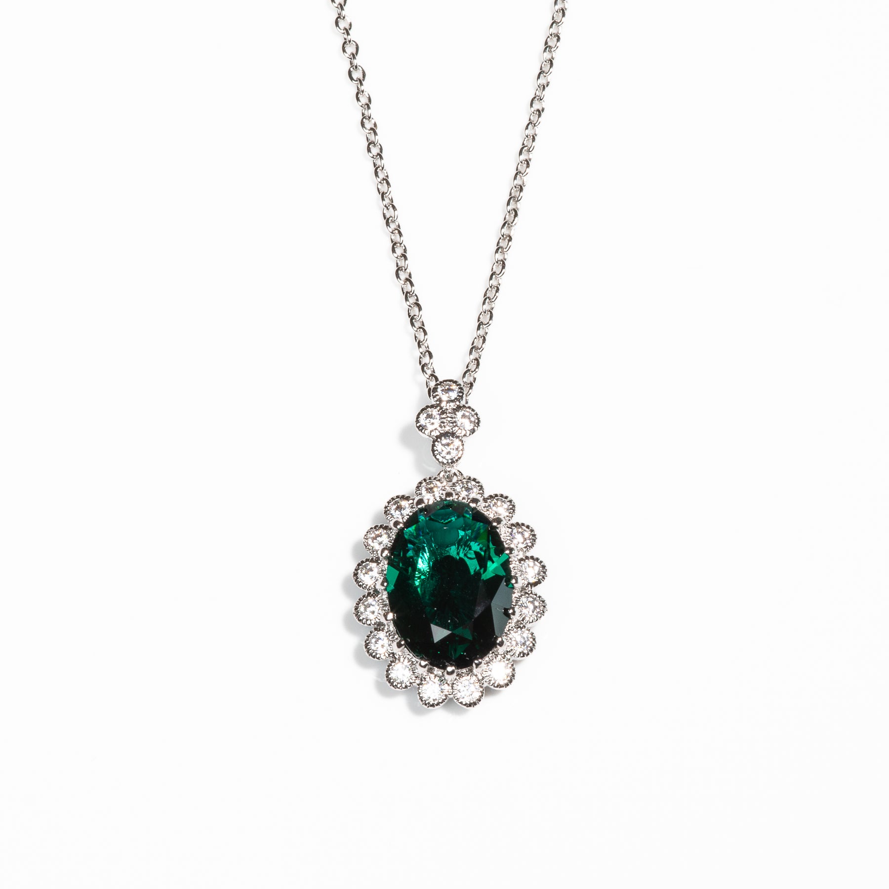 Lusso Ovale Emerald Necklace