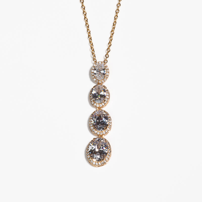 Lusso Quattro Diamond Golden Necklace