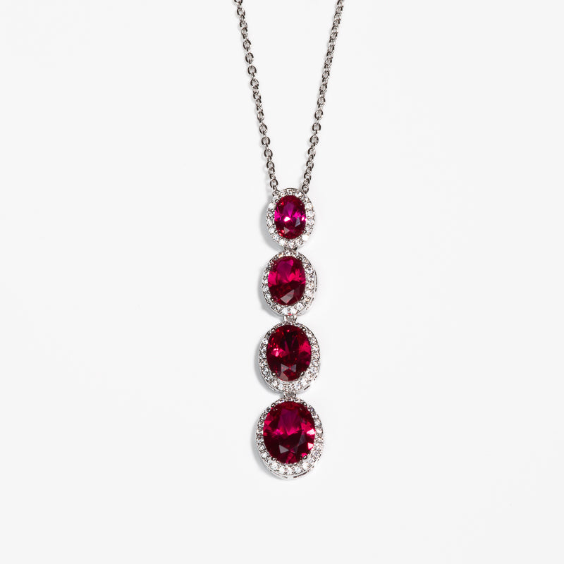 Lusso Quattro Ruby Silver Necklace