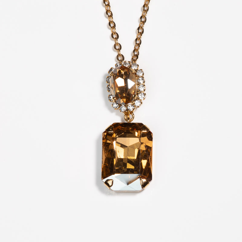 Capri Elevare Amber Golden Necklace