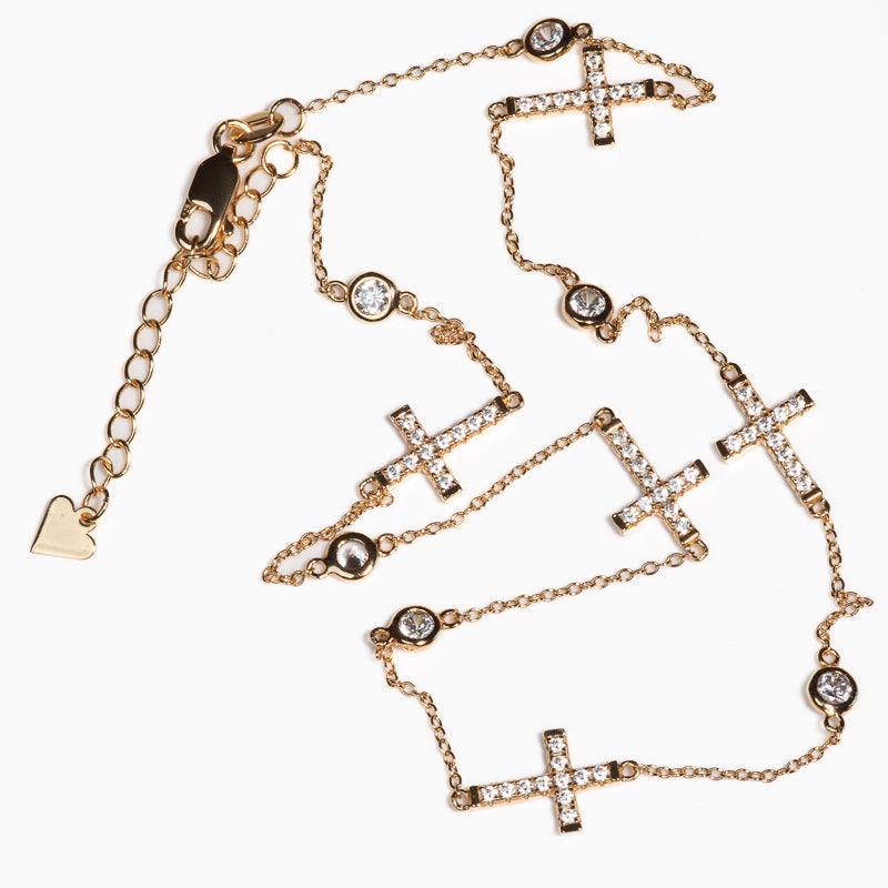 Lusso Golden Croce Loop Necklace 925