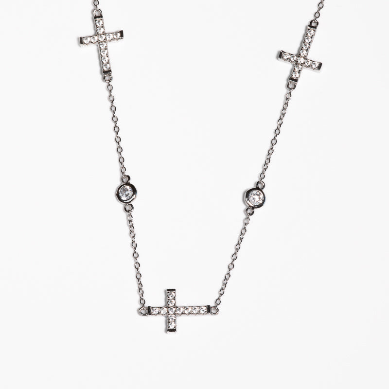 Lusso Silver Croce Loop Necklace 925