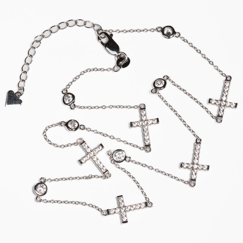 Lusso Silver Croce Loop Necklace 925