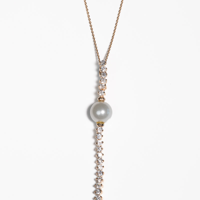 Lusso Pearl Drop Golden Necklace 925