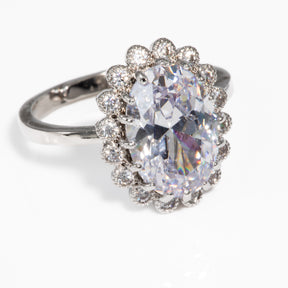 Lusso Ovale Diamond Silver Ring