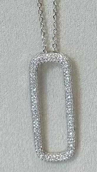 Lusso Rectangle silver necklace