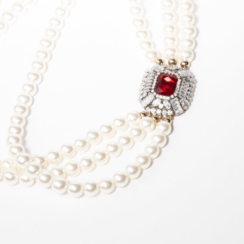 Lusso Pearl Ruby Necklace