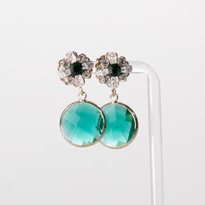 Capri Sunflower Emerald Drop Earrings