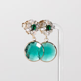 Capri Sunflower Emerald Drop Earrings