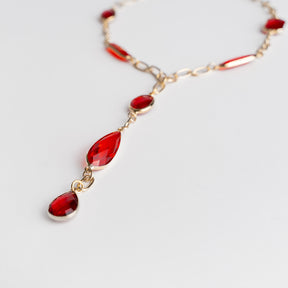 Capri Ruby Drop Necklace